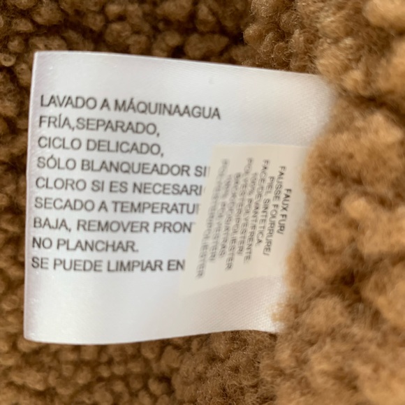 NWT MICHAEL KORS Faux Fur Brown Coat Snap Close Large Pockets Logo on Sleeve XL - Picture 12 of 16